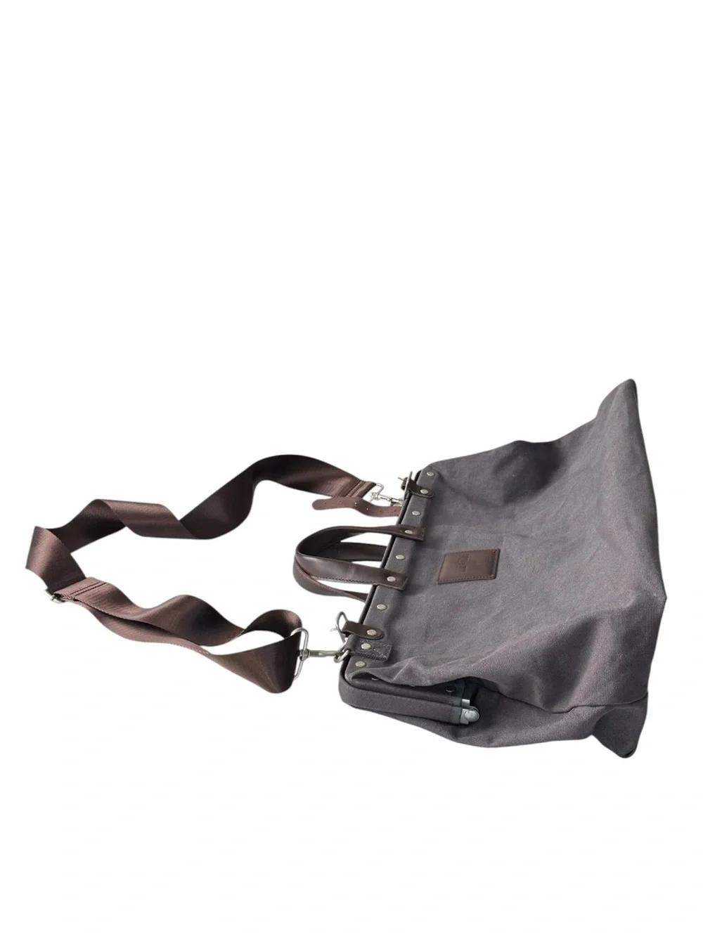 Line of Trade No. 0312 Canvas Weekender Bag in gray with leather trim | Regular
